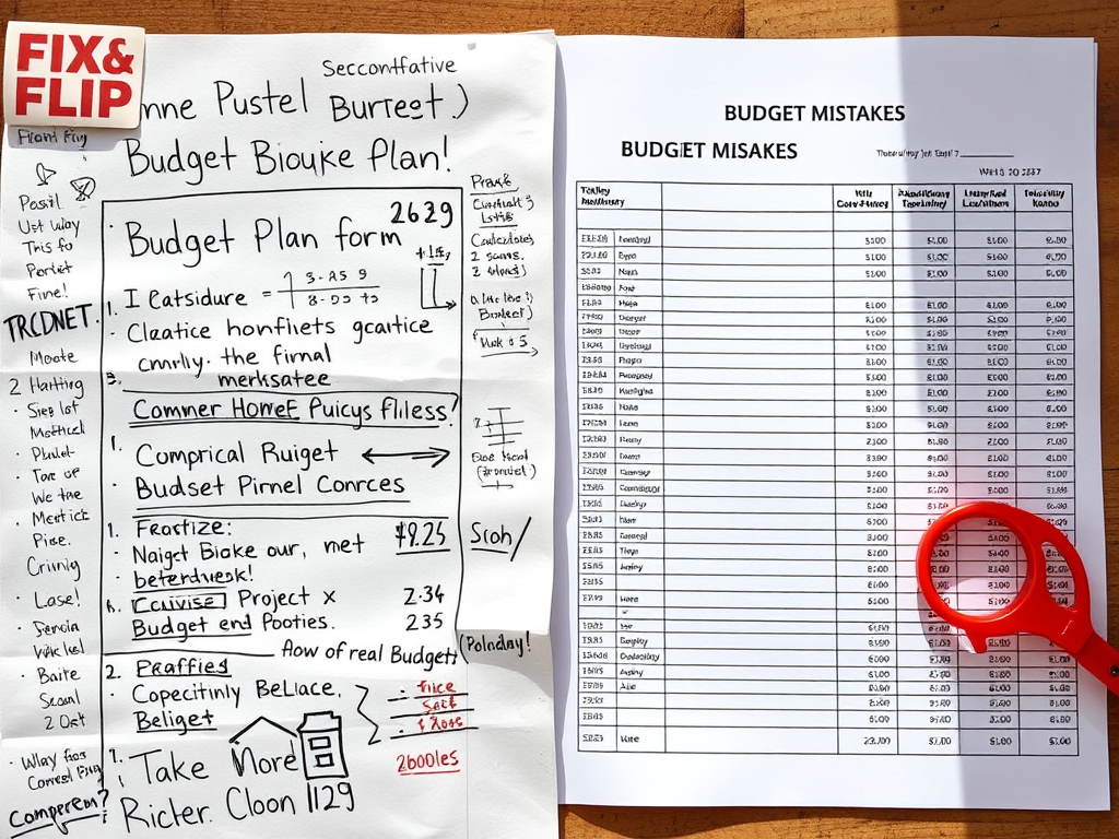 Contractor reviewing renovation budget and draw schedule for a fix and flip project